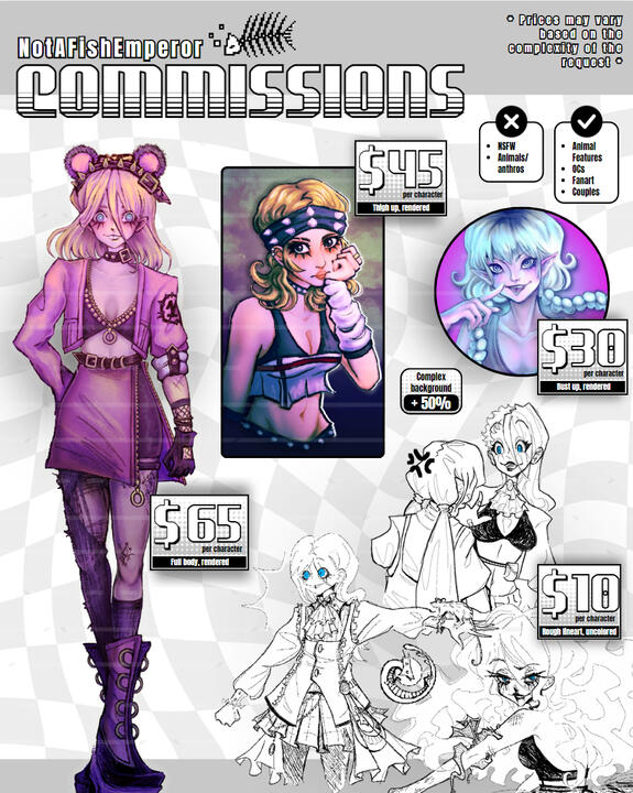 Commissions sheet